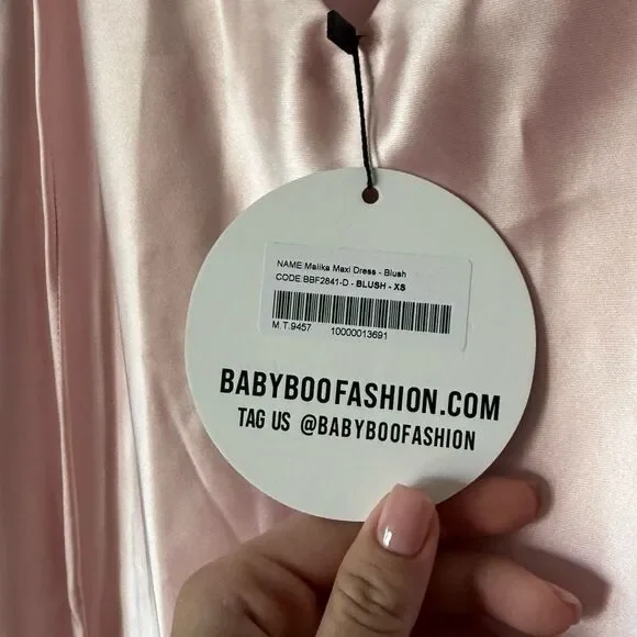 NWT Babyboo Malika Maxi Pink Dress Blush Size XS NWT Babyboo Malika Maxi Pink Dress Blush Size XS